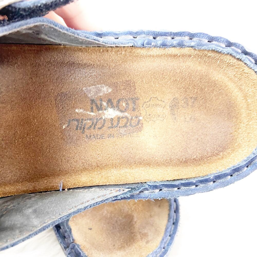 Naot 6 6.5 US 37 EU Womens Navy Blue Kyra Polar Sea Leather Comfort Sandals - Picture 8 of 12